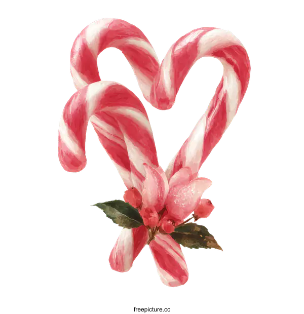 [Transparent Background PNG]Christmas Candy Cane Heart Design
