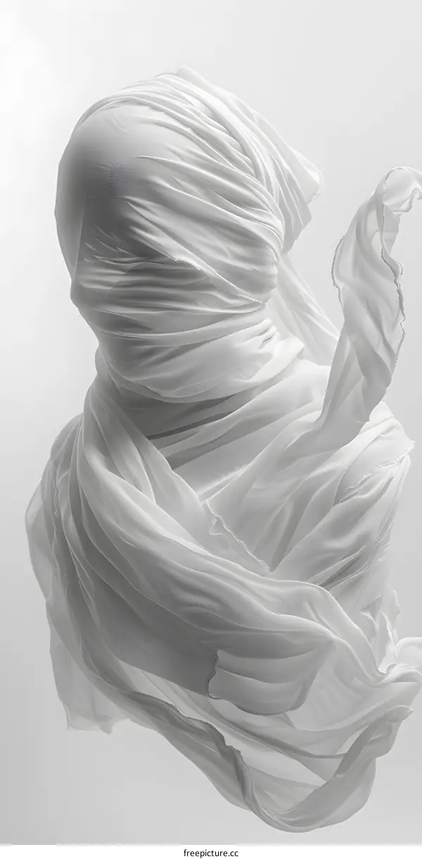 Flowing White Fabric