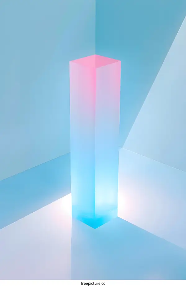 Abstract Minimalist Background with Blue and Pink Gradient Column