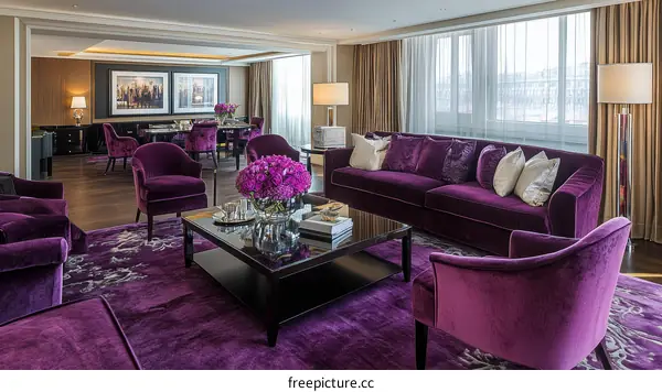 Luxury Purple Living Room Interior Design