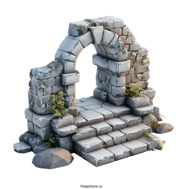 [Transparent Background PNG]ancient stone archway
