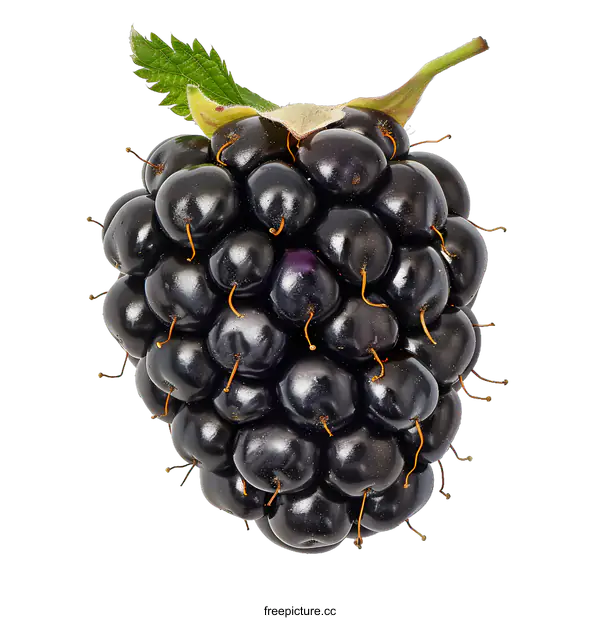 [Transparent Background PNG]Single Blackberry on White Background