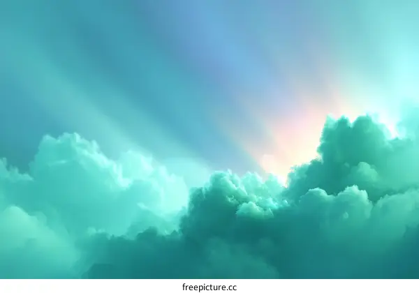 Stunning Cloud Formations in a Teal Sky