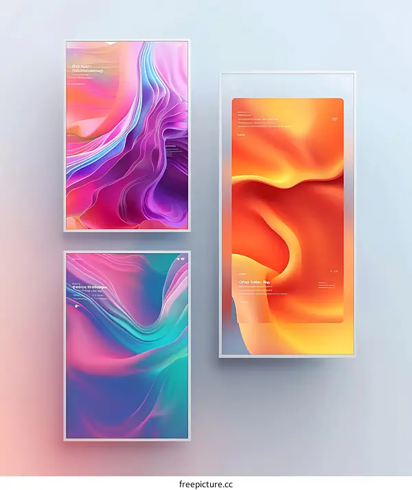 Abstract Graphic Design with Fluid Shapes in Bright Colors