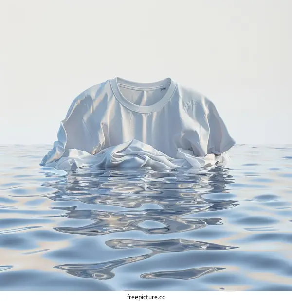 White T-shirt floating in water
