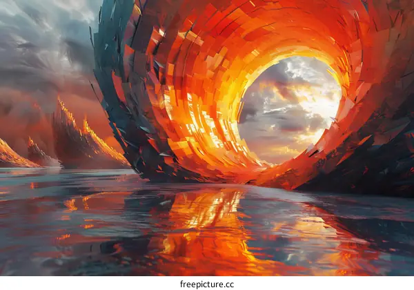 Mystical Portal in a Stormy Sky