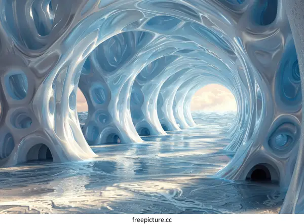 Brilliant Blue Ice Cave