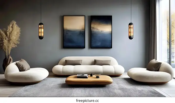 Modern Living Room Interior Design Illustration