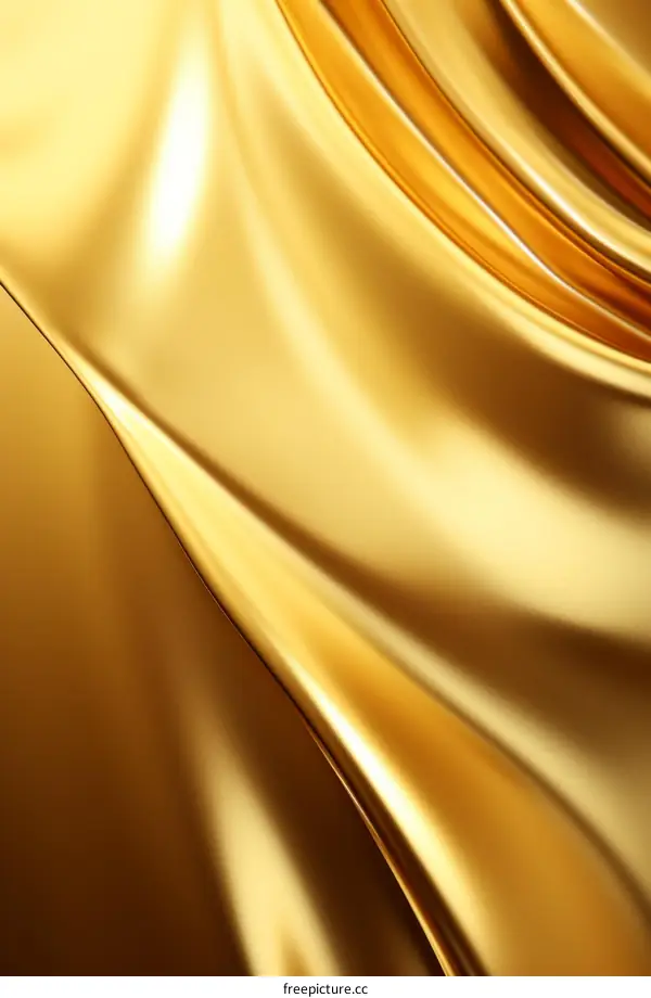 Golden flowing cloth with smooth waves