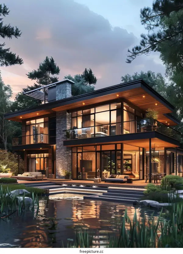 Modern Luxury Mansion with Exquisite Backyard