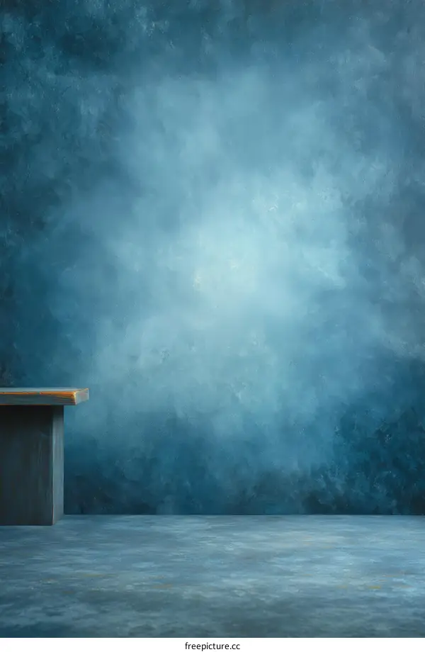 Empty Studio Background with Wooden Platform