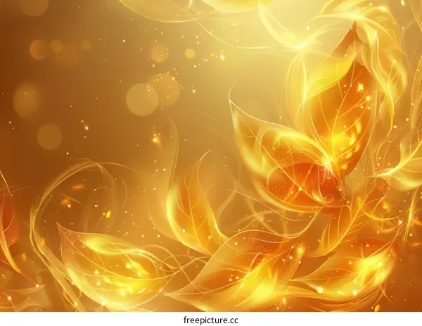 Golden leaves and sparkles