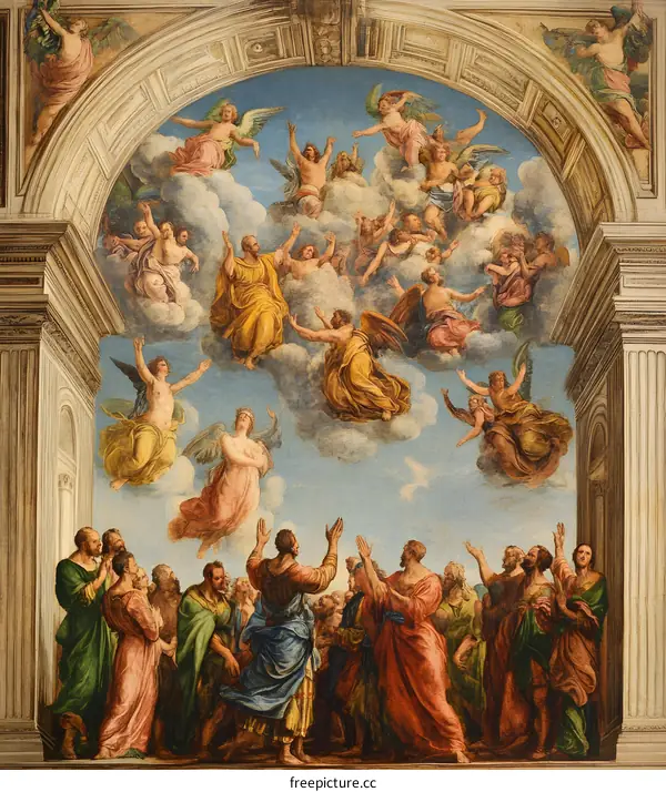 Ascension of Christ with the Apostles and Angels