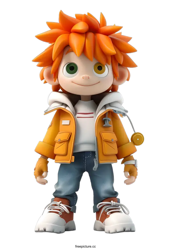 [Transparent Background PNG]3D cartoon character of a boy