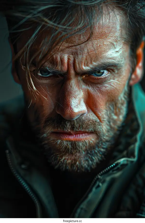 Portrait of a man with a beard and a green jacket