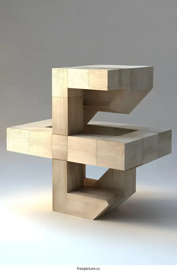 Abstract Minimalist Concrete Sculpture