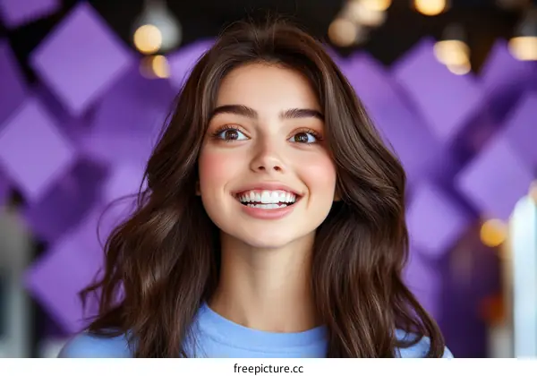 Smiling Young Woman with Perfect Teeth