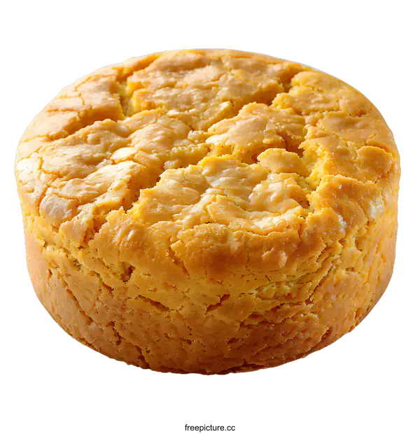 [Transparent Background PNG]Freshly Baked Cornbread Round Loaf
