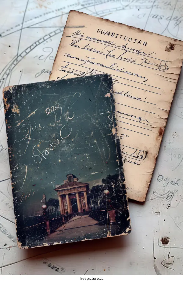 Vintage photo of a building with a portico