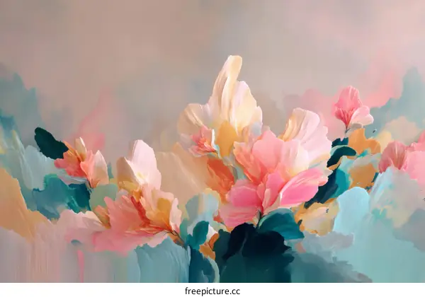 Abstract Floral Art Piece with Soft Colors