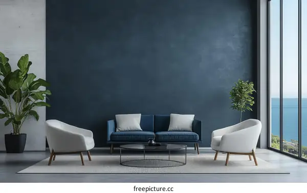 Modern Coastal Living Room Interior Design