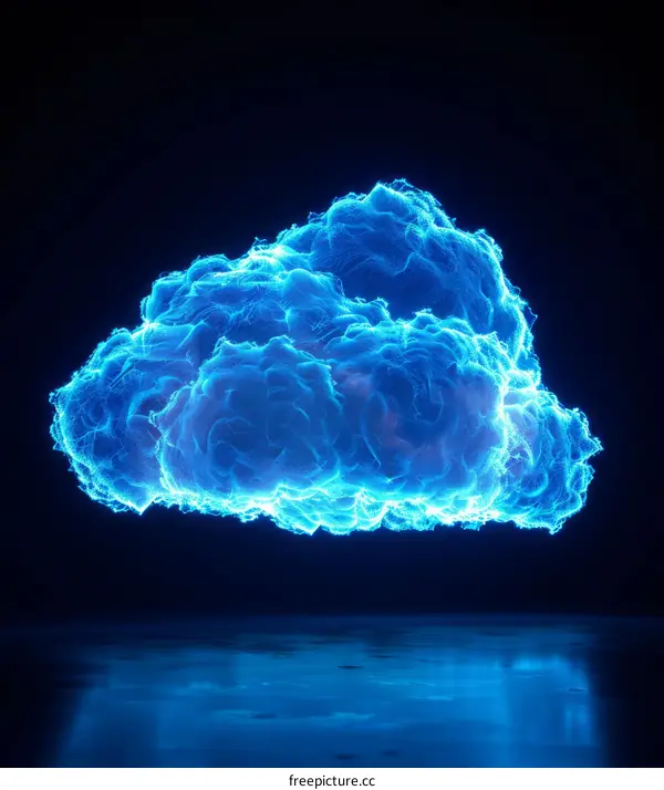 Abstract Blue Cloud of Data Points