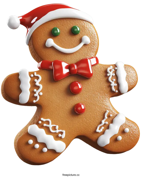 [Transparent Background PNG]Delicious Christmas Gingerbread Man Cookie Illustration