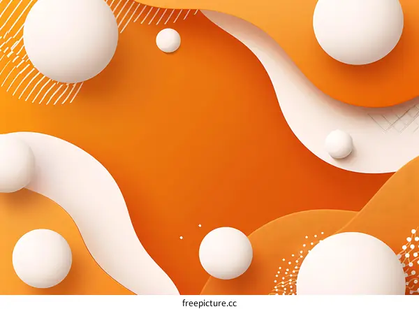 Abstract Orange and White 3D Background with Spheres