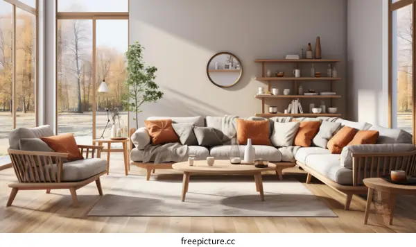 Modern Living Room with Scandinavian Design Elements