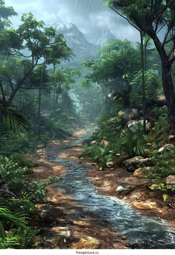 dense jungle foliage and a river running through it