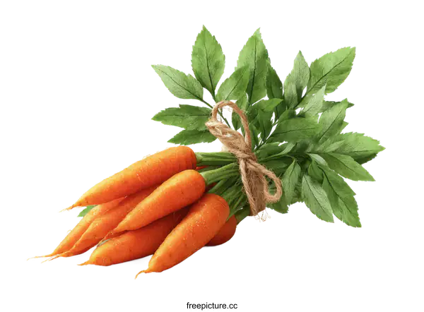 [Transparent Background PNG]Fresh Bunch of Baby Carrots with Leaves
