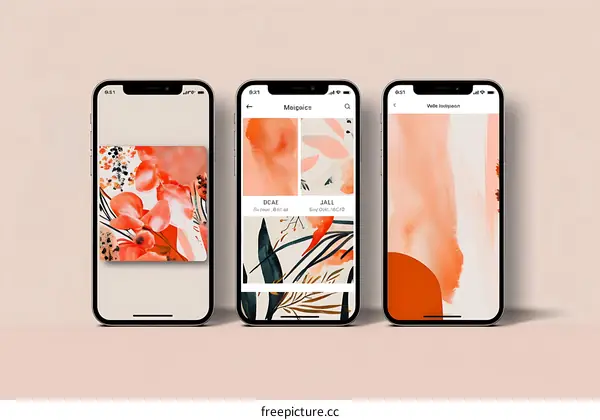 Phone Mockup with Abstract Watercolor Background