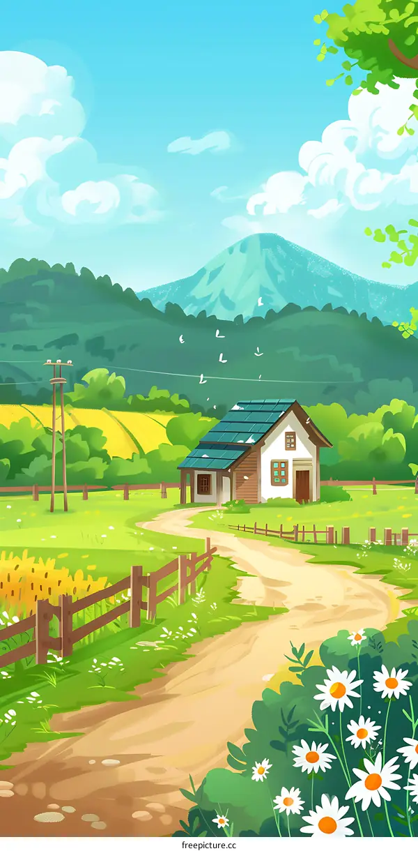 Countryside Cottage with Mountain View