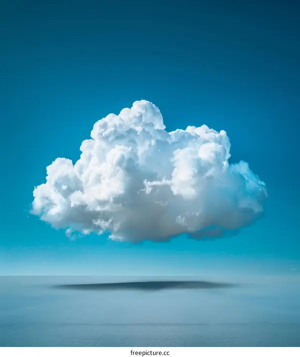 White Cloud Floating in Azure Sky