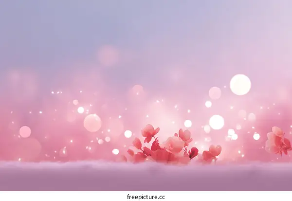 Soft Pink Floral Background with Bokeh