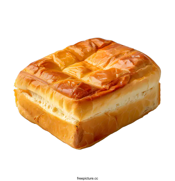 [Transparent Background PNG]Golden brown baked bread on white background