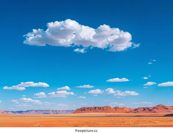 Arid Desert Landscape with Rocky Mountains and Sparse Vegetation