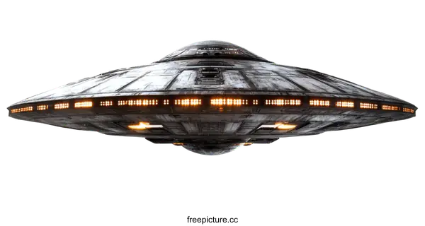 [Transparent Background PNG]Mysterious Flying Saucer in the Sky