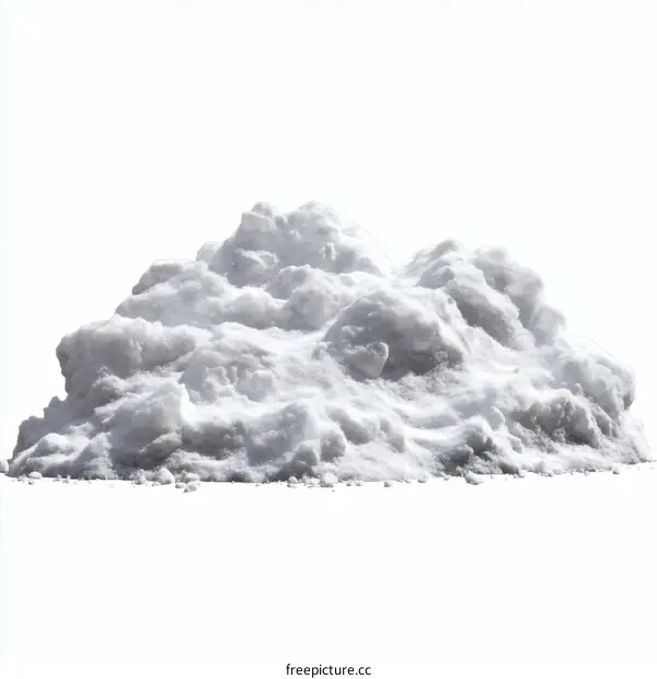 Pile of Snow Isolated on White Background