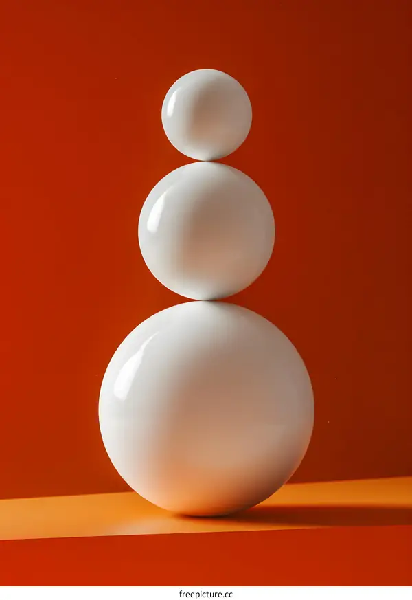 Three White Spheres on Orange