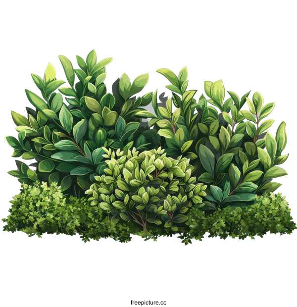 [Transparent Background PNG]Green leaves of various plants on a transparent background