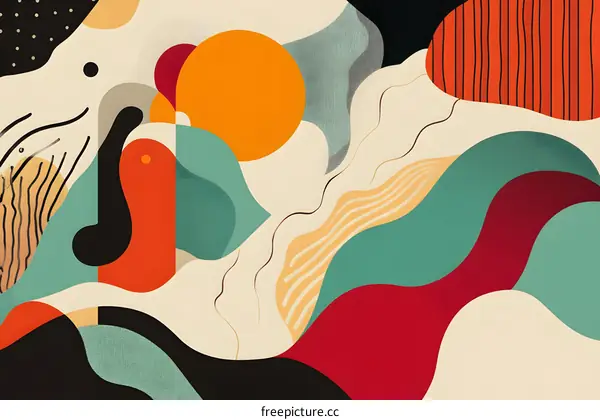 Abstract Shapes and Colors in a Modern Art Style