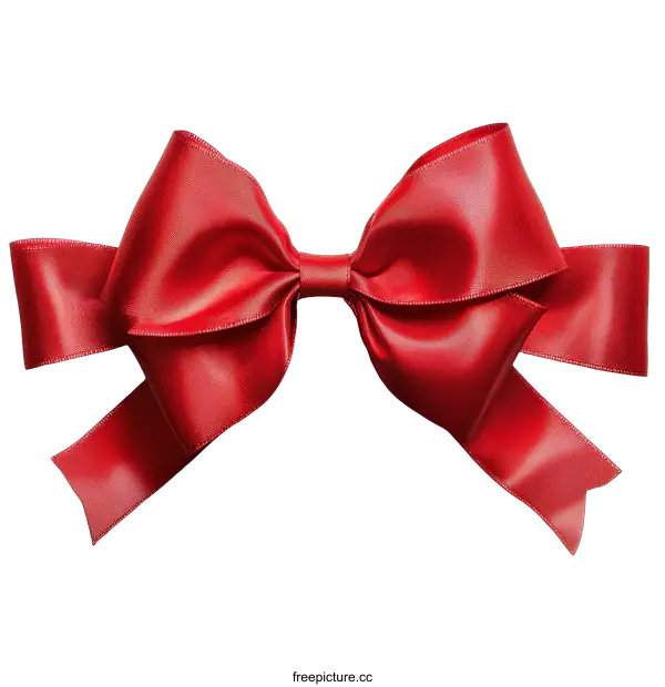 [Transparent Background PNG]Red Gift Ribbon Bow on White Background