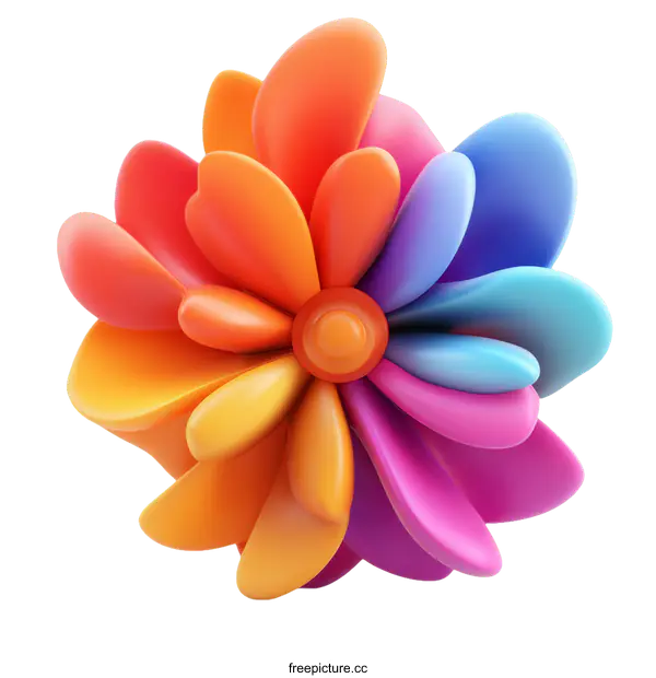 [Transparent Background PNG]Colorful Abstract Flower Design