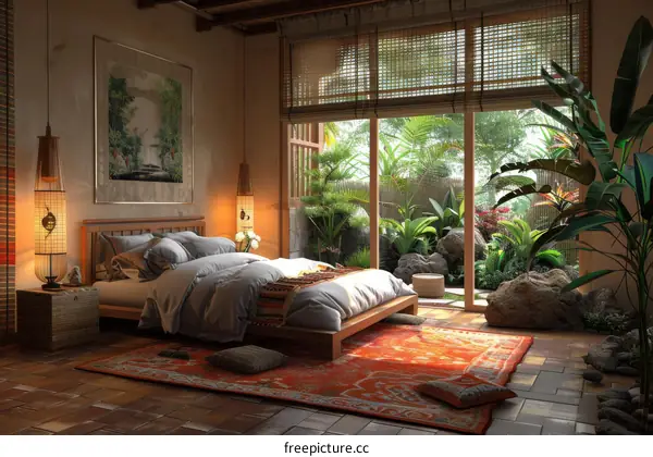 Japanese Style Bedroom with Tatami and Bay Window