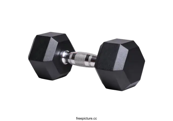 [Transparent Background PNG]Black Hexagonal Dumbbell for Workout