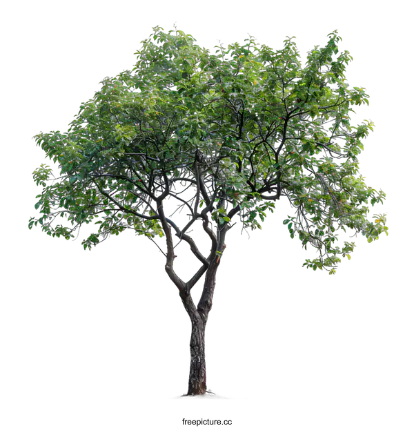 [Transparent Background PNG]Green Tree With Lush Leaves Isolated On White Background