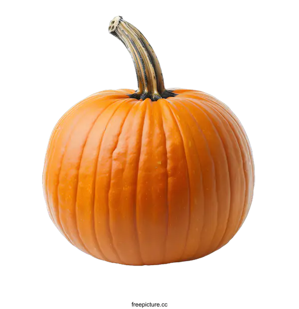 [Transparent Background PNG]Single Orange Pumpkin Isolated on White Background