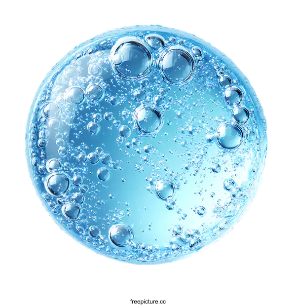 [Transparent Background PNG]Blue Gel with Bubbles close-up image