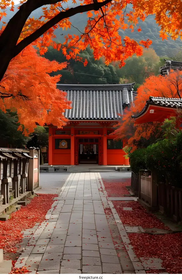 Japanese Temple in Autumn